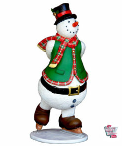 Figura Decoración Navidad Muñeco de Nieve Patinando