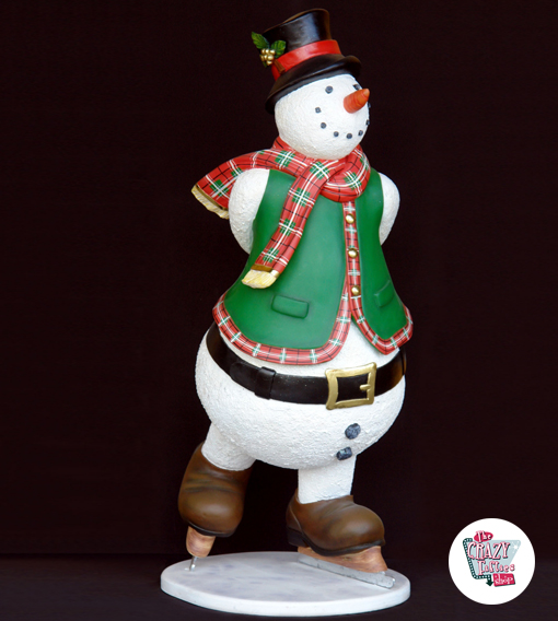 Figur Decoration Christmas Snowman Skøyter