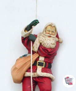 Figura Decoração Natal Papai Noel Abaixando pela Corda