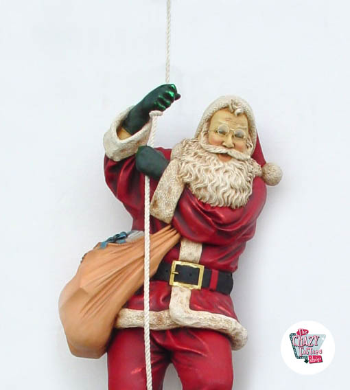 Figure Decoration Christmas Santa Claus Lowering by Rope