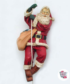 Figura Decoração Natal Papai Noel Abaixando pela Corda