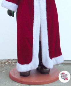 Figura Decoração de Natal Papai Noel Com Roupa Real e Lanterna