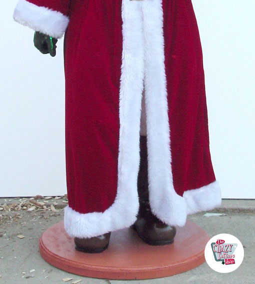 Figur Juldekoration Julemanden med rigtige tøj og lygte