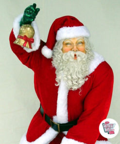 Figura Decorazione natalizia Babbo Natale con vesti reali e borsa