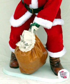 Figure Christmas Decoration Santa Claus With Real Clothing and Bag