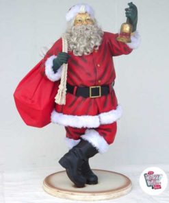 Figure Christmas Decoration Santa Claus With Sack And Bell