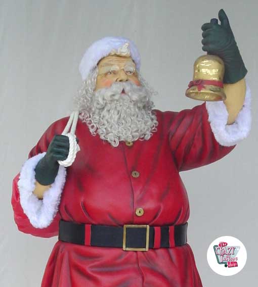 Figur Jul Dekoration Julemanden Med Sæk Og Bell