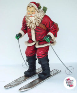 Figura Decorazione Natale Babbo Natale Sciare