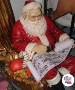 Figura Decoración Navidad Papa Noel Sentado con Vela