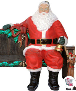 Figura Decoración Navidad Papa Noel Sentado en Banco