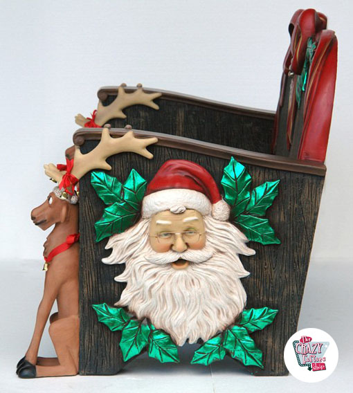 Figura Decorazione Natale Babbo Natale Seduto sul banco
