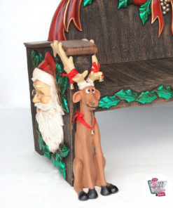 Figura Decoración Navidad Papa Noel Sentado en Banco