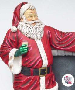 Figure Santa Claus Christmas Decoration with Fireplace