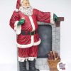 Figure Santa Claus Christmas Decoration with Fireplace