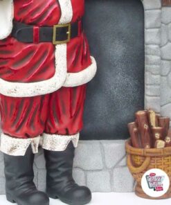 Figura Decoración Navidad Papa Noel con Chimenea