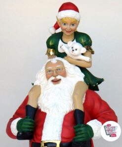 Figure Christmas Decoration Santa Claus with Elf