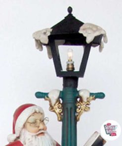 Figura Decoração de Natal Papai Noel com lanterna