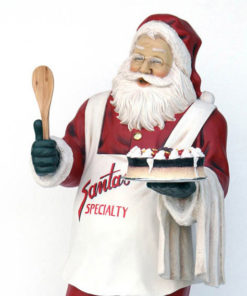 Figura Decoração Natal Papai Noel com Bolo