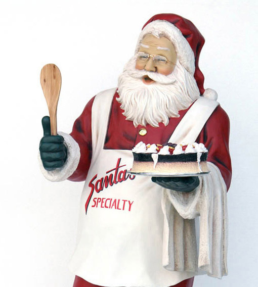 Figur Decoration Jul Julemanden med Cake