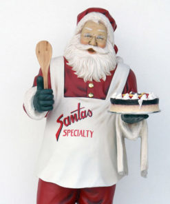 Figura Decoração Natal Papai Noel com Bolo