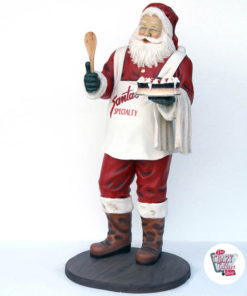 Figura Decoración Navidad Papa Noel con Pastel