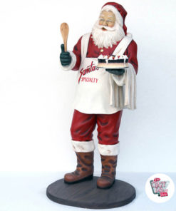 Figure Decoration Christmas Santa Claus with Cake