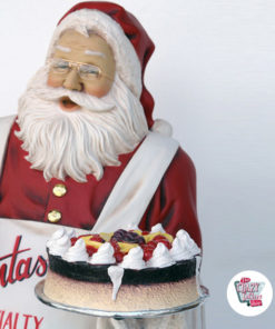 Figur Dekor Jul Julenissen med Cake