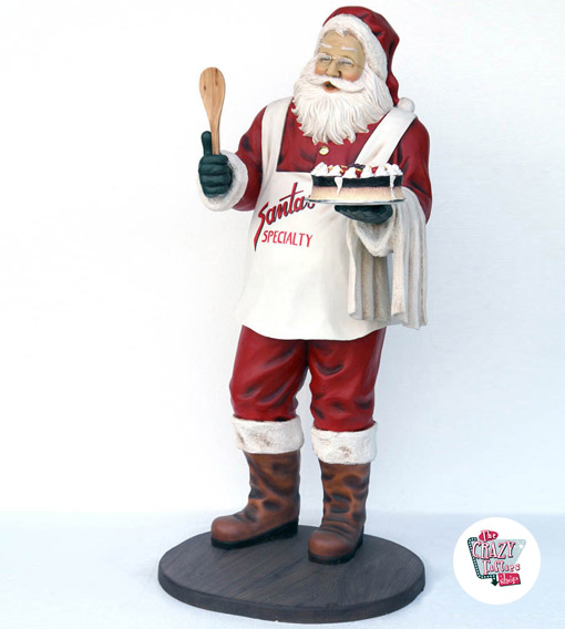 Figure Decoration Christmas Santa Claus with Cake