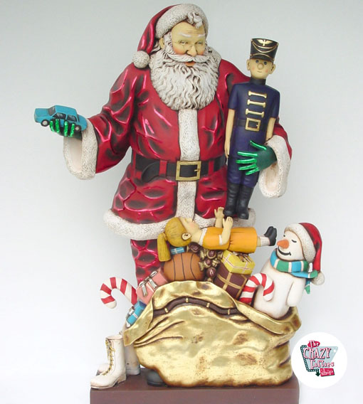 Figur Decoration Jul Julemanden med Gaver