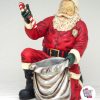 Figur Decoration Julen Santa Claus kneeling med veske