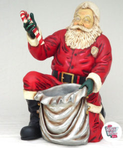 Figur Decoration Julen Santa Claus kneeling med veske