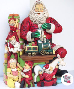 Figure Decoration Christmas Santa Claus in the Workshop