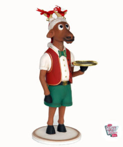 Figura Decoración Navidad Reno Camarero con Bandeja