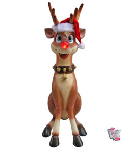 Figura Decoración Navidad Reno Rudolf Sentado