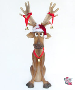 Figure Decoration Christmas Reindeer Sitting Ojitos