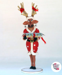 Figure Decoration Christmas Reindeer with Gift