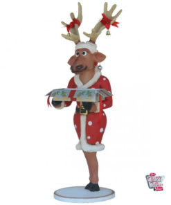 Figure Decoration Christmas Reindeer with Gift