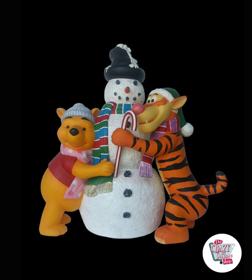 Figura Decoração Natal Boneco de neve, Tigre e Pooh