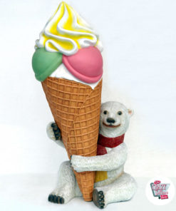 Figura Decoracion Oso Polar con Helado de sabores