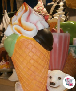 Figura Decoracion Oso Polar con Helado de sabores