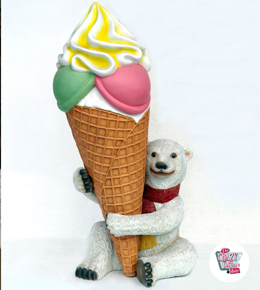Polar Bear Figure Decoration with ice cream flavors