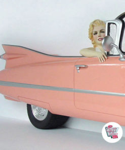 Figura Decoración Marilyn Cadillac Rosa