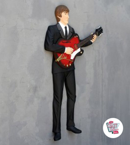 Figura decoração da parede The Beatles guitarra acústica