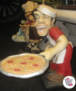 Figura Decoración Pizzería Pizzero con Pizza