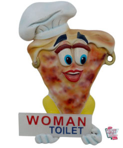 Figura Decoración Pizzería Señal Lavabos Mujeres