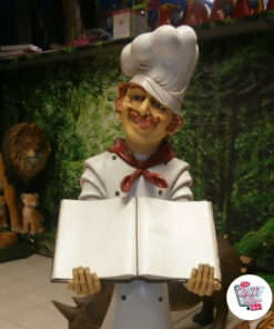 Figure Décoration italienne Restaurant Chef avec un menu