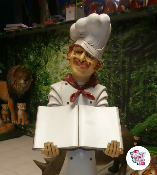 Figur Dekor Italian Restaurant Chef med meny
