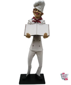 Figure Decoration Italian Restaurant Chef with Menu