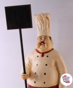 Figura Decoração restaurante italiano Chef com Blackboard