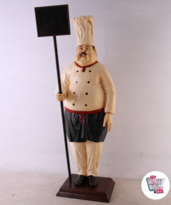 Figura Decoração restaurante italiano Chef com Blackboard